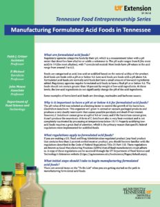 Manufacturing Formulated Acid Foods in Tennessee